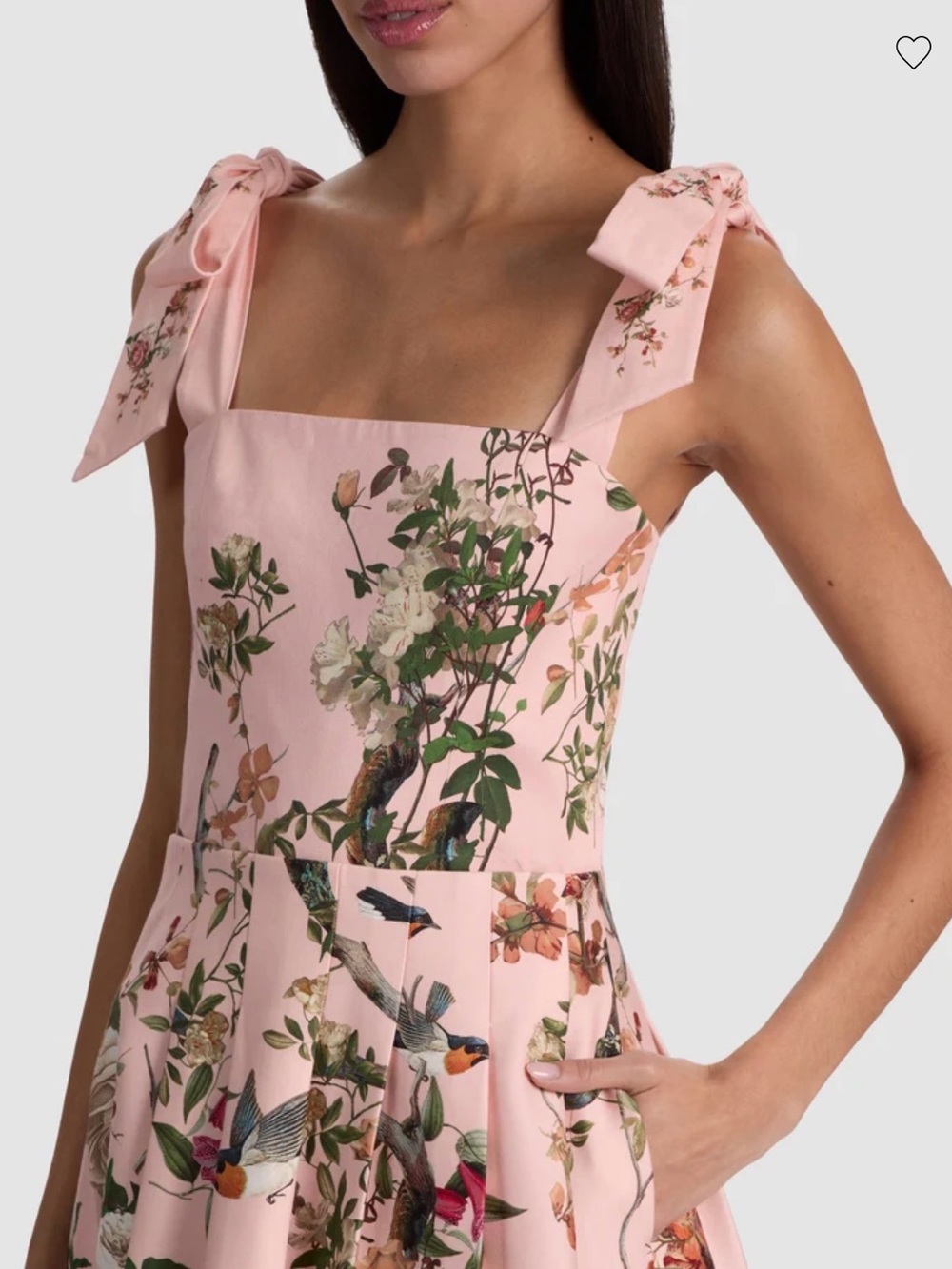 Alice + Olivia sold out -Pink Floral Tie-Shoulder size 10 - Picture 2 of 8